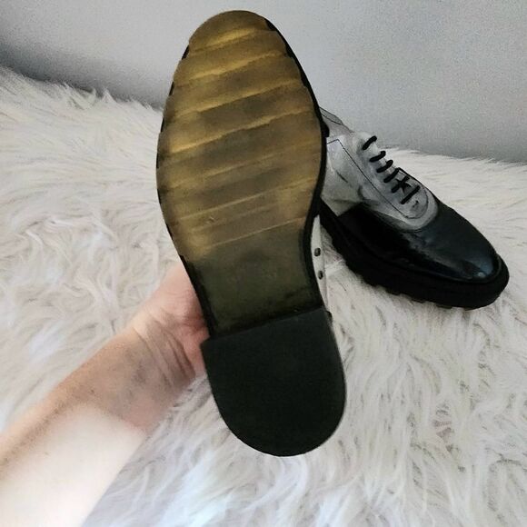 Zara lace up loafers women's 6.5 black - Picture 4 of 8